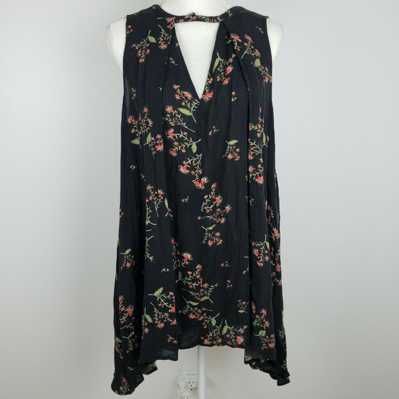Free People Dresses & Skirts - Free People Black Floral Dress Sleeveless